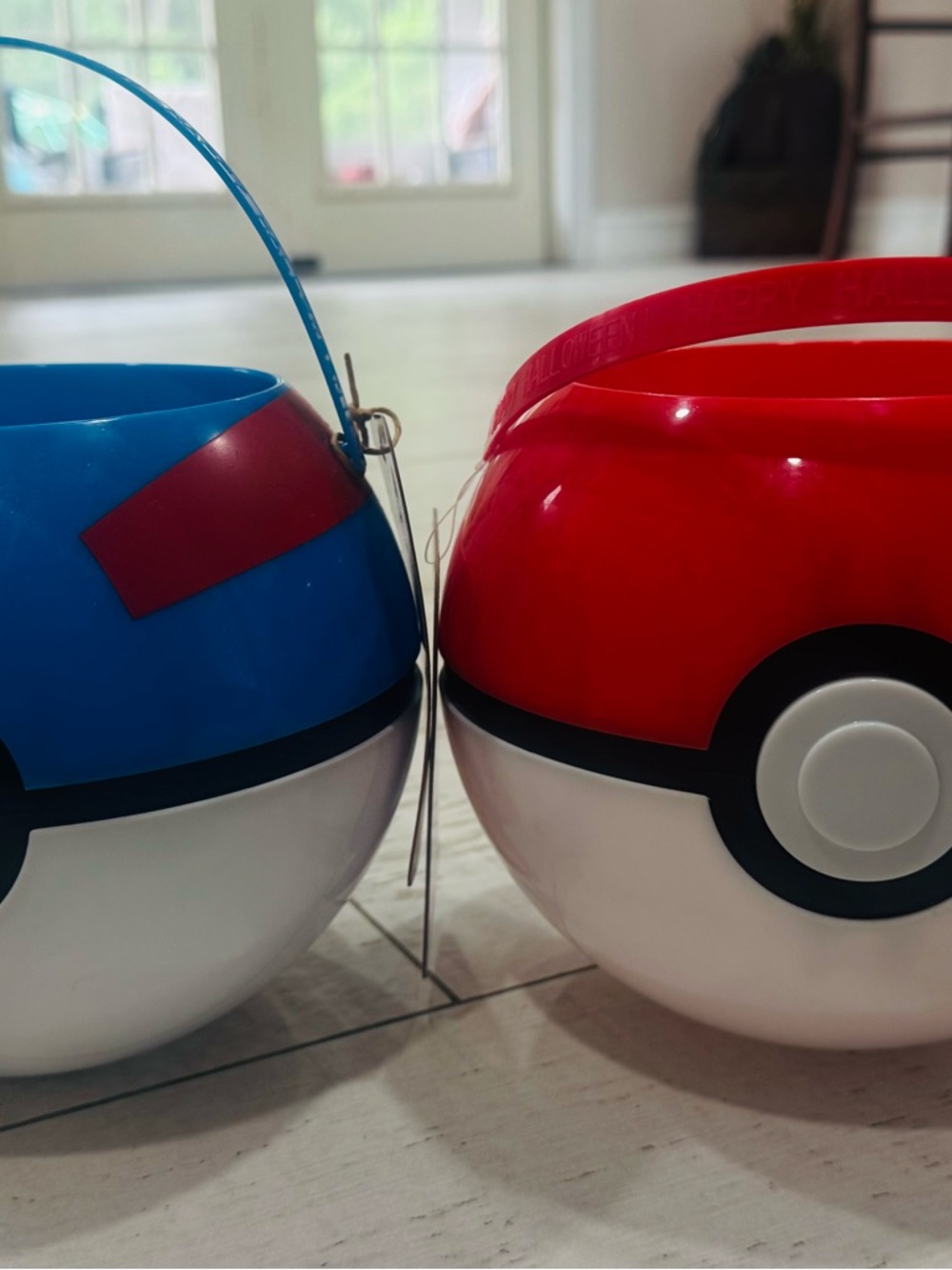 Pokemon Red and Blue Poké Ball Trick-or-Treat Buckets